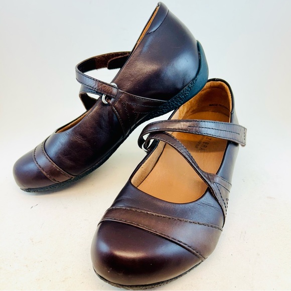 Ziera Shoes - Kumfs Ziera Brown Xray Z Strap Mary Janes Flats size 36 5.5